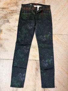 Unique Floral Print Jeans