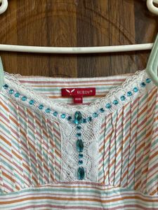 Striped Cami Top with Lace Detail