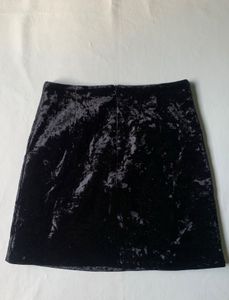 Black Velvet Mini Skirt