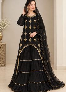 Embellished Black Kurta and sharara