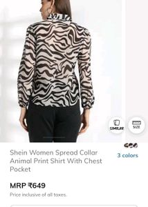 Shein Animal Print Spread Collar Shirt