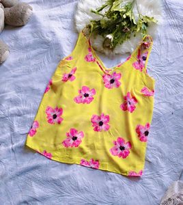 Yellow Floral Cami Top