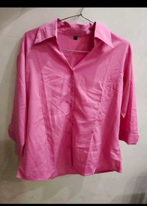 Chic Pink Button-Up Shirt