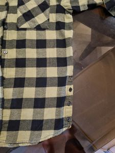 SALE cotton Casual SHIRT H &amp; M Green Black 36"