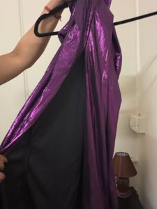 Metallic Purple Halter Neck Maxi Dress