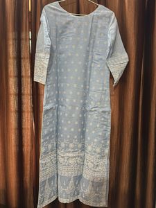 Pastel printed Kurta set with churidar and dupatta