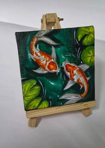 "KoiKoi Fish" : Mini Canvas Painting