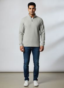 Men's Zip Neck Pullover Sweatshirt