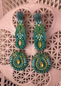 Teal Drop Earrings