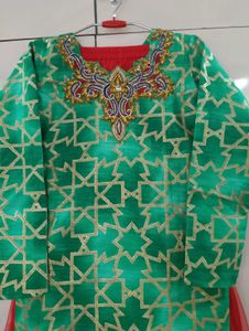 Green &amp; Red Ethnic Lehenga Choli Set