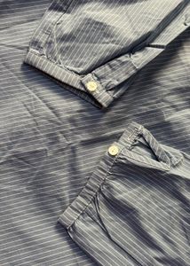 Striped Blue Casual Long Sleeve Top