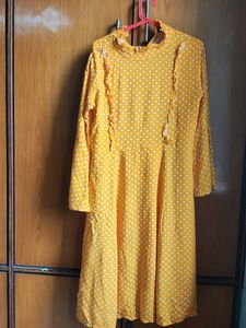 mustard Polka Dot Dress