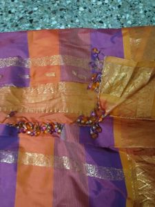 Price dropped Vibrant Striped Saree with blouse