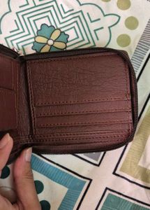 Brown Zip-Around Wallet