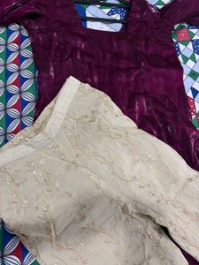 Elegant wine Silk Kurta set 💕