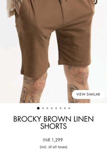 Snitch Linen Shorts (W32) Black + Brown