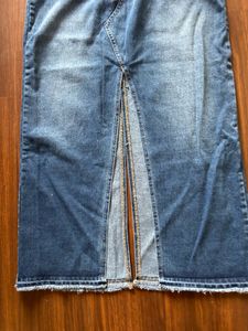 Maxi Denim Skirt with Front and back slit