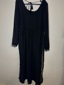 Black &amp; white embroidered kurta with sharara