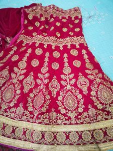 Beautiful Bridal Velvet Lahnga