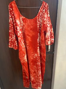 Beautiful Orange Tie-Dye Kurta