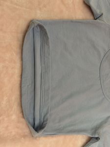 H&amp;M Cropped Scoop-Neck T-Shirt - Light Blue
