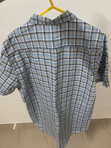 Men's Blue Plaid Short Sleeve Shirt