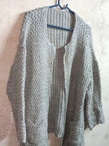 Oversized Winter Fashion Shrug Grey