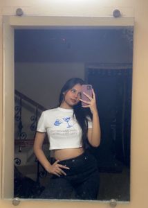 White cute crop top