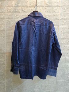 Men's Blue Striped Collar Shirt