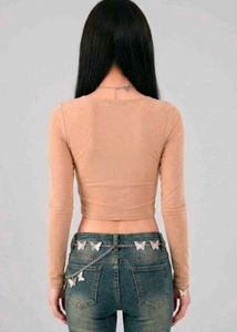 super soft stretchable Sheer bodycon Crop Top