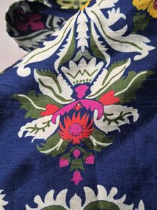 Vibrant Floral Print Silk Blend Blazer