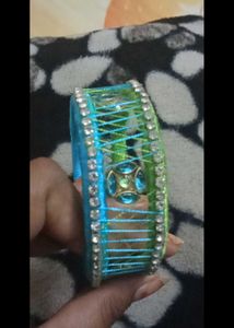 Stunning Blue and Green Beaded Bangle