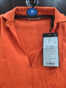 Orange Long Sleeve Cropped Top