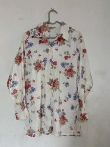 Vintage Floral Print Button-Up Shirt