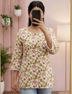 Boho Floral Print Tunic Top
