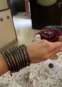 metallic stacked bracelet