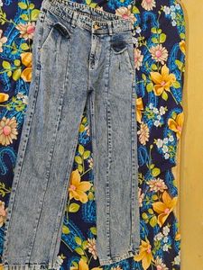Acid Wash Wide Leg Jeans