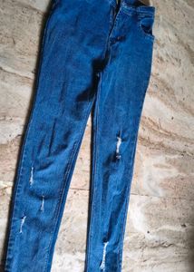 Blue Distressed Skinny Jeans