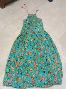 Beautiful Teal Floral Maxi Dress