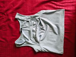 Light Blue Striped Sleeveless Top