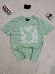 Men's Mint Green Bunny Graphic T-Shirt