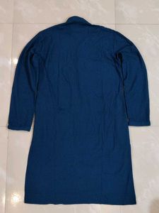 Festive Men's Blue Embroidery Kurta