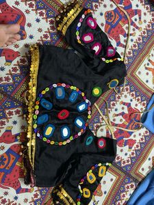 Black Embroidered Mirror Work chaniya choli