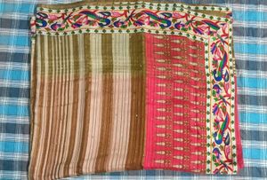 Self Woven Red Saree