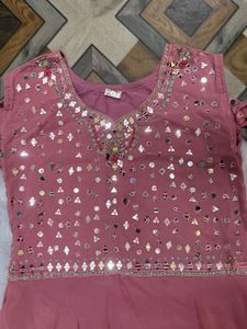 Embroidered Pink gown Set