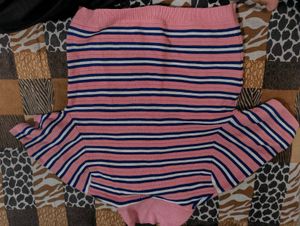 Striped Pink top with Bow Detail