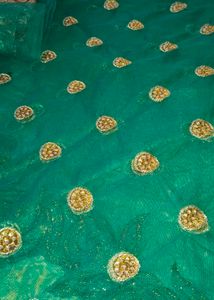 Elegant Teal Saree with Gold Blouse