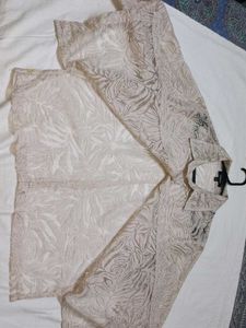 Sheer Floral Button-Up Shirt