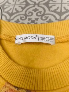 Floral Print Yellow Sweatshirt