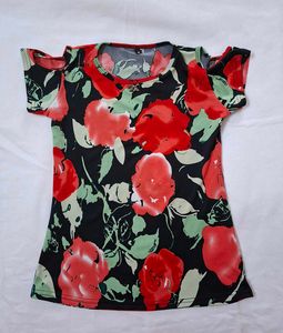 Floral Cold Shoulder Top (Freebies Included🎊☑️)